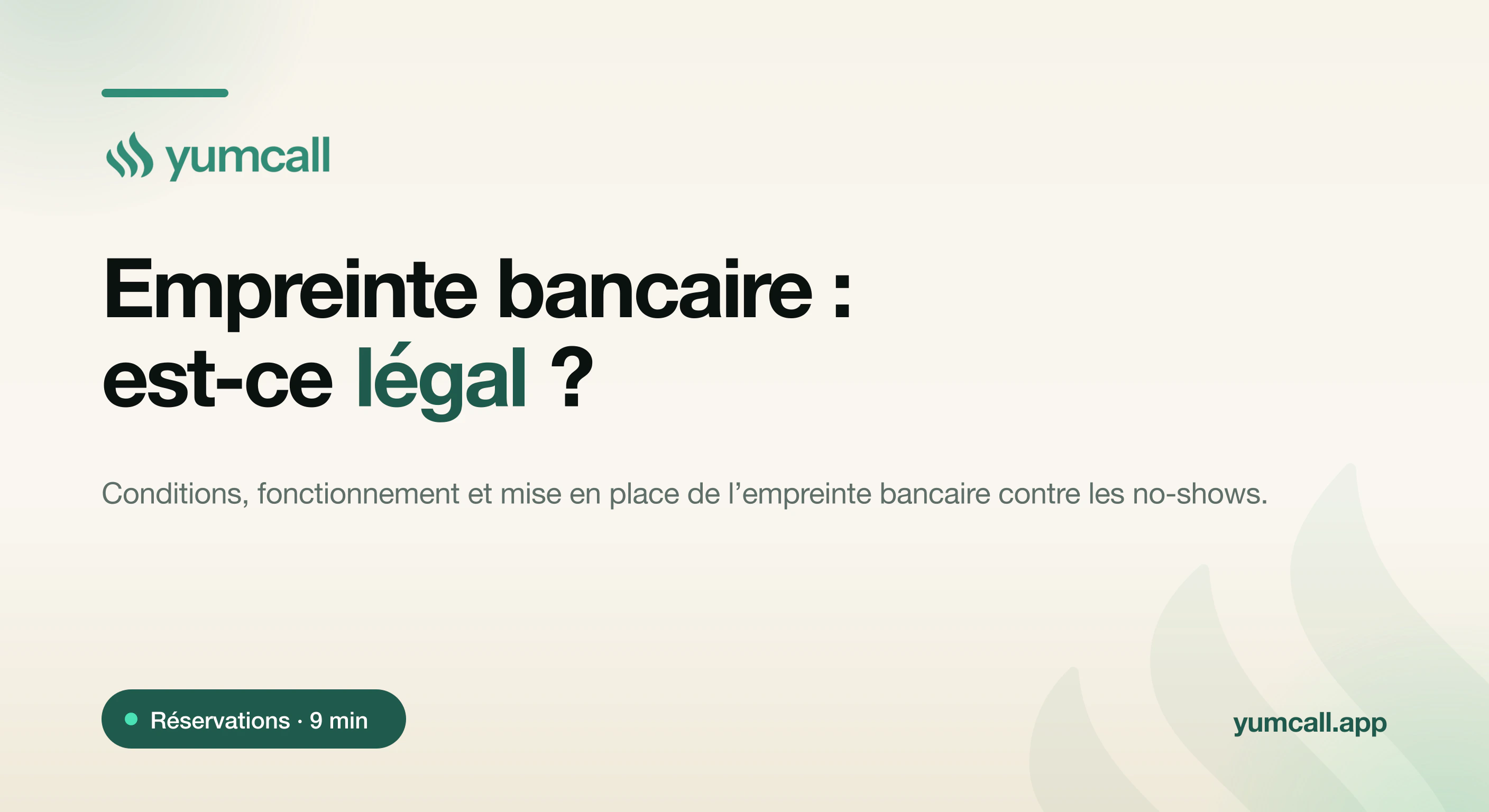 Empreinte bancaire au restaurant avec Yumcall : enregistrement sécurisé de la carte bancaire sans débit pour responsabiliser les clients et lutter contre les no-shows en toute légalité, illustration 3D d'une carte bancaire et d'une table de restaurant sur fond crème.