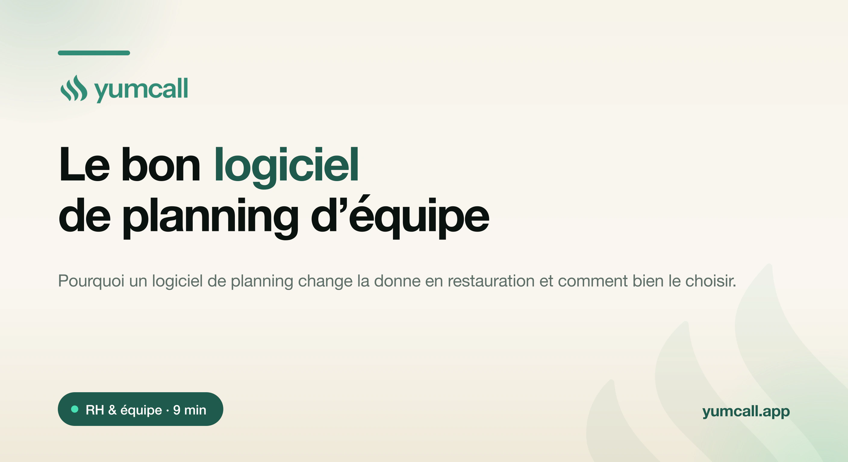 Logiciel de planning d’équipe pour restaurant avec Yumcall : plannings automatisés et partagés en temps réel, gestion des absences et des échanges de services pour gagner du temps et fidéliser l’équipe, illustration 3D d’un planning hebdomadaire sur smartphone sur fond crème.